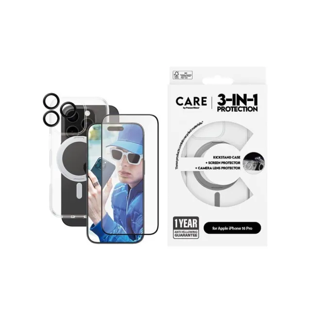 CARE by PanzerGlass Feature 3-in-1 Ceramic Bundle iPhone 16 Pro
