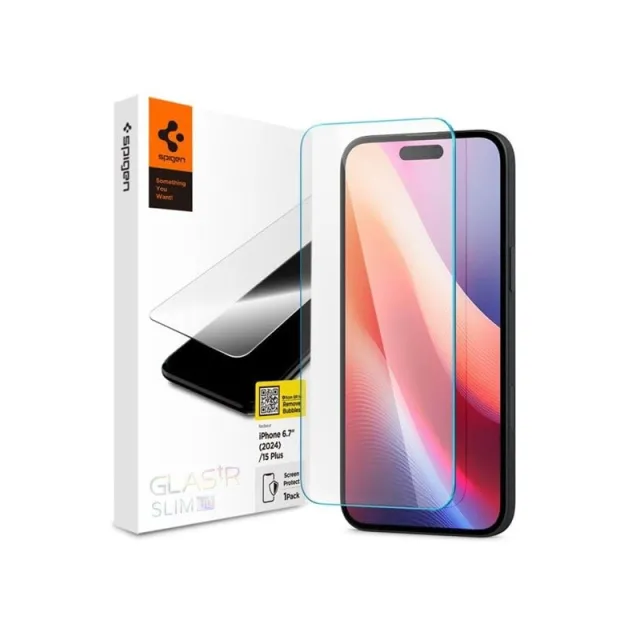 Spigen Glass tR Slim HD 1 Pack for iPhone 16/15 Plus - Transparency