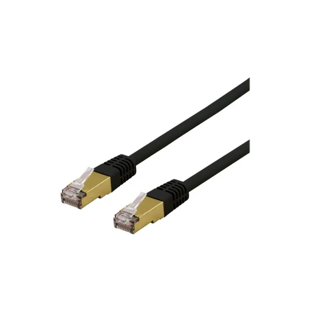 Deltaco SFTP-61SAH - patch cable - 1 m - black - Sort - 1m