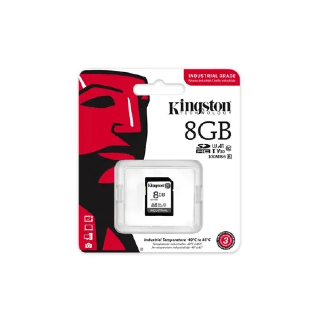 Kingston Industrial Flashkort - 8 GB - SDXC - 100 MB/s - 80 MB/s - V30 - Klasse 10 - 1 stk