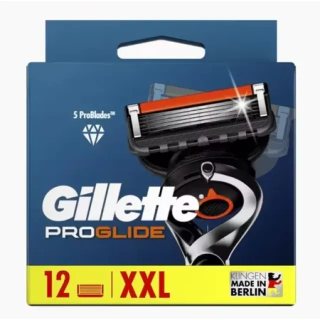 Gillette ProGlide Rasering - 12 stk - Sort, Orange - Mænd