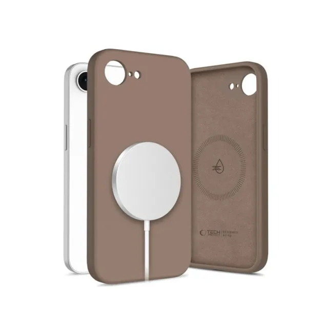 Tech-Protect Silicone MagSafe Case for iPhone 16e / 17e - Brown