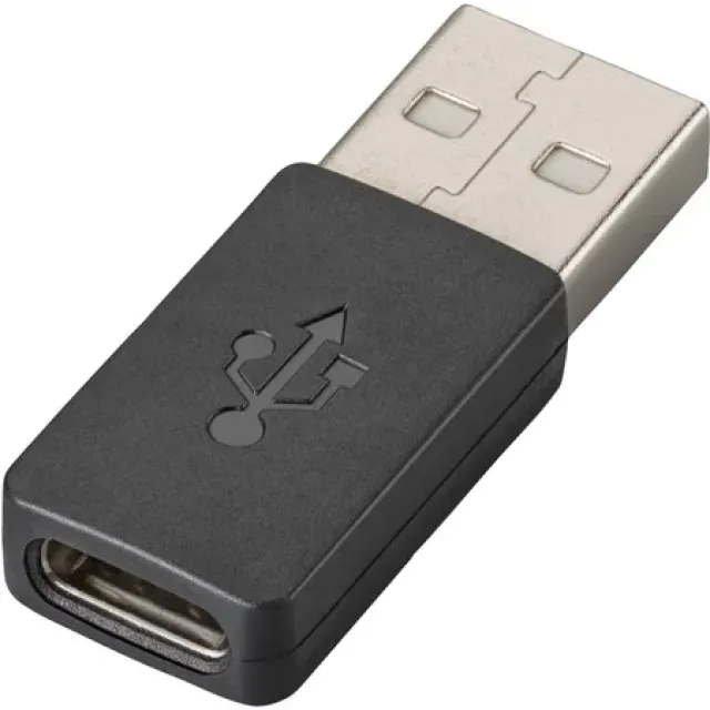 Hewlett-Packard USB-A to USB-C Adapter Headsettilbehør - Kabel - POLY - Sort
