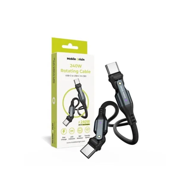 Mobile Origin CB3 Rotating Cable USB-C to USB-C - 1m