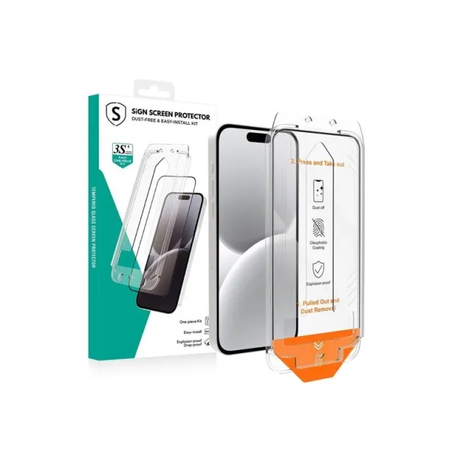 SiGN Screen Protector iPhone 15 Plus - EZ Apply with dust free applicator