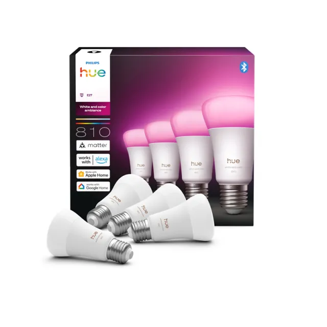 Philips Hue A60 - E27 pære - 810 - 4-pak