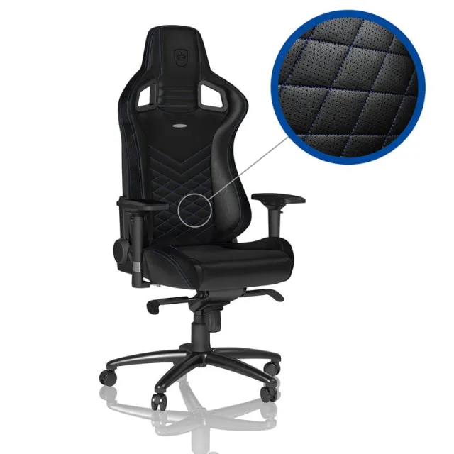 noblechairs EPIC Sort/Blå Stol - GEEKD.dk