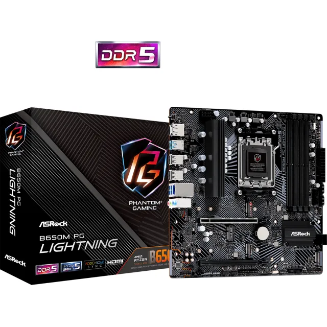 ASRock B650M PG LIGHTNING - Bundkort - GEEKD.dk