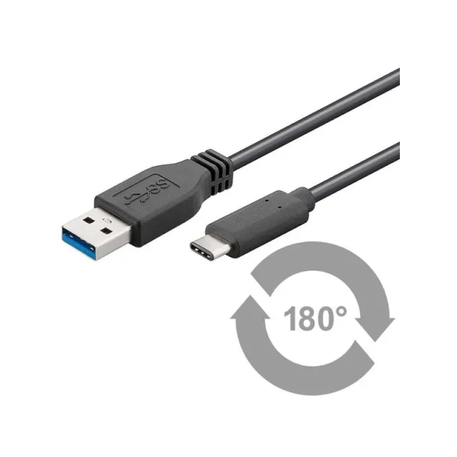 Pro USB-A <-> USB-C - 2m - USB 3.0 - Sort