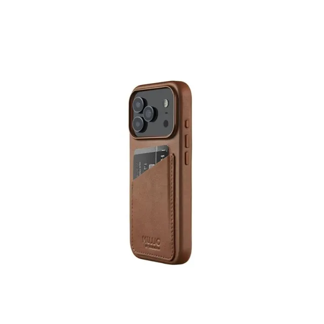 Mujjo Wallet Leather Case for iPhone 17 Pro - Tan