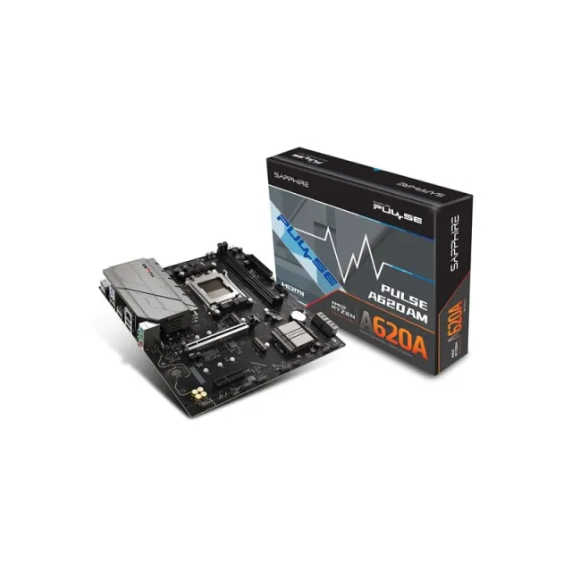Sapphire PULSE A620AM Bundkort - AMD A620A - AMD AM5 - DDR5 RAM - Micro-ATX