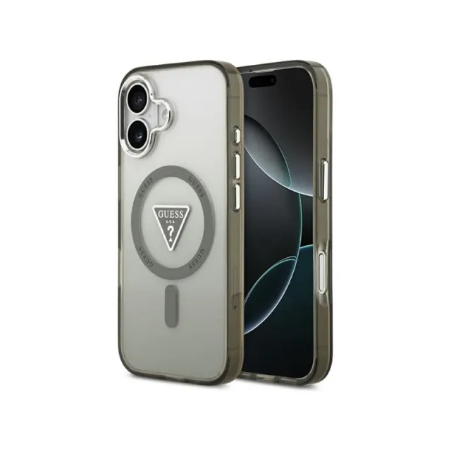 GUESS IML Gradient Triangle Logo MagSafe case for iPhone 17 - olive