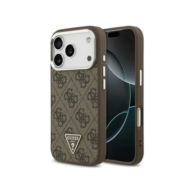 GUESS 4G Triangle Logo MagSafe case for iPhone 17 Pro - brown