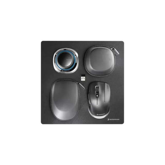 3Dconnexion SpaceMouse Wireless Kit 2 - 3D mus - 2 knapper - Sort