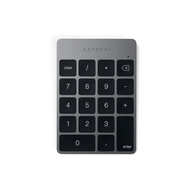 Satechi Slim Wireless Keypad - Compact Bluetooth Keyboard with Long-Lasting Battery and Aluminum Finish - Numpad - Grå