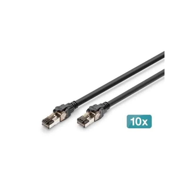 DIGITUS patch cable - 3 m - black - Sort