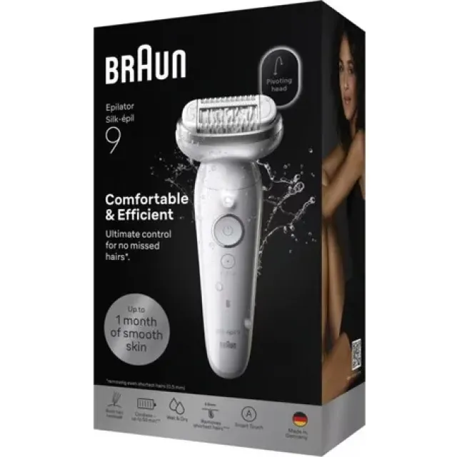 Braun Silk-epil 9 Barbering - Batteri - Sølv