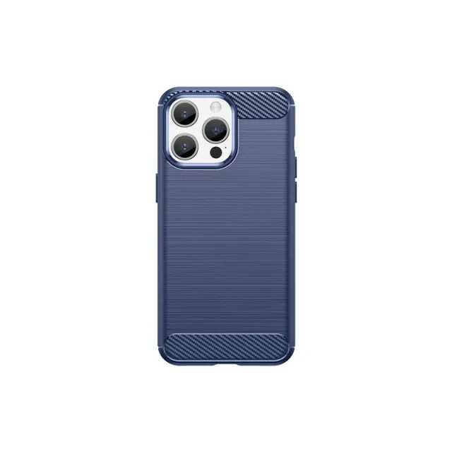 Hurtel Flexible Carbon Pattern Case for iPhone 15 Pro Max Carbon Case - Blue