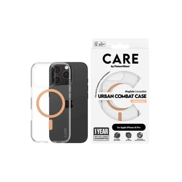 CARE by PanzerGlass Case Flagship Peachy MagSafe iPhone 16 Pro
