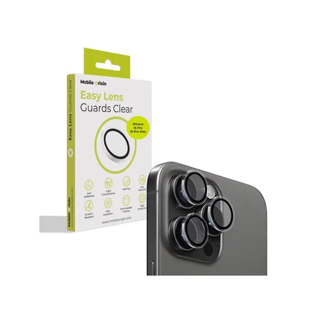 Mobile Origin Easy Lens guards - clear - iPhone 15 Pro/15 Pro Max