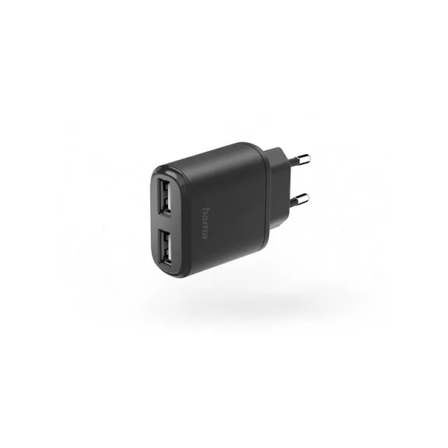 Hama Charger 2xUSB-A 12W Black
