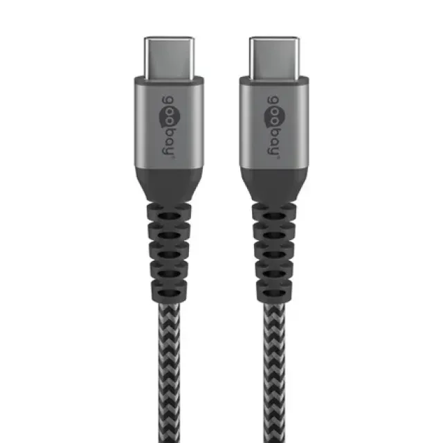 Goobay 49301 USB-kabel - 0.5 m - USB 2.0 - USB C - USB C - Sort, Grå