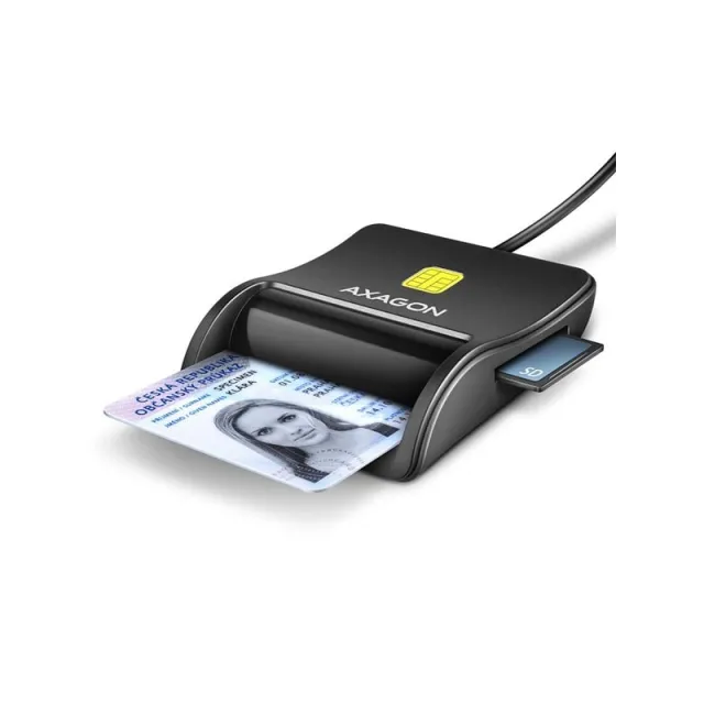 AXAGON USB-A Smart card & SD / microSD / SIM / Smart Card Flatreader