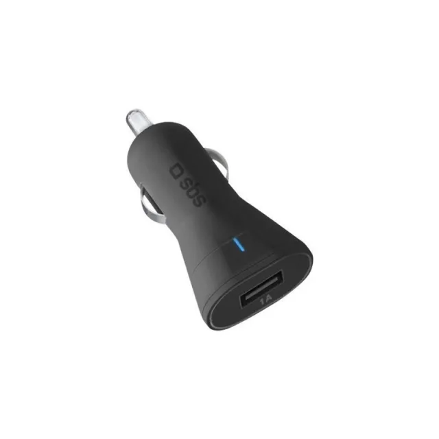 SBS biloplader med 1A USB A - Sort
