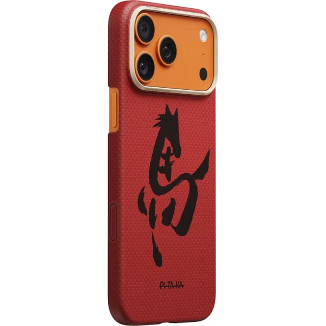 PITAKA Edge Case - Ink Horse Cinnabar - iPhone 17 Pro Max