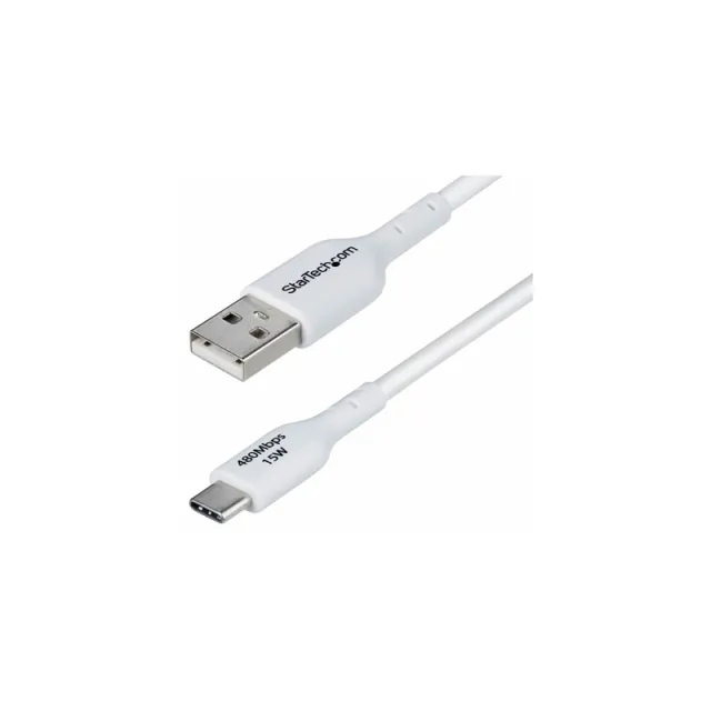 StarTech.com 2m (6.6ft) White USB-A to USB-C Charging Cable/Cord M/M - USB-C cable - USB to 24 pin USB-C - 2 m