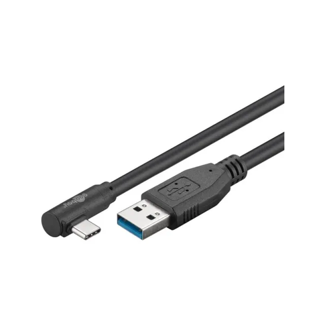 Pro USB-A <-> USB-C - 90° - 3m - USB 3.2 Gen 1 - Sort
