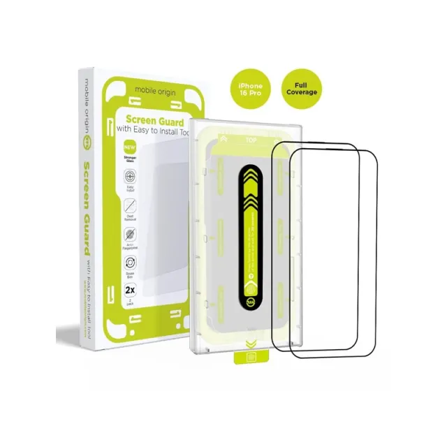 Mobile Origin Screen Guard with easy applicator - 2 pack -  iPhone 16 Pro