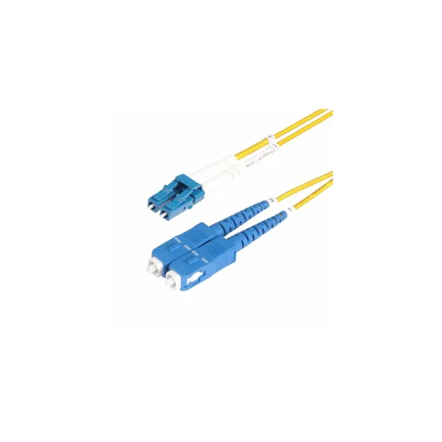 StarTech.com 5m (15ft) LC to SC (UPC) OS2 Single Mode Duplex Fiber Optic Cable - patch cable - 5 m - yellow - Gul - 5m
