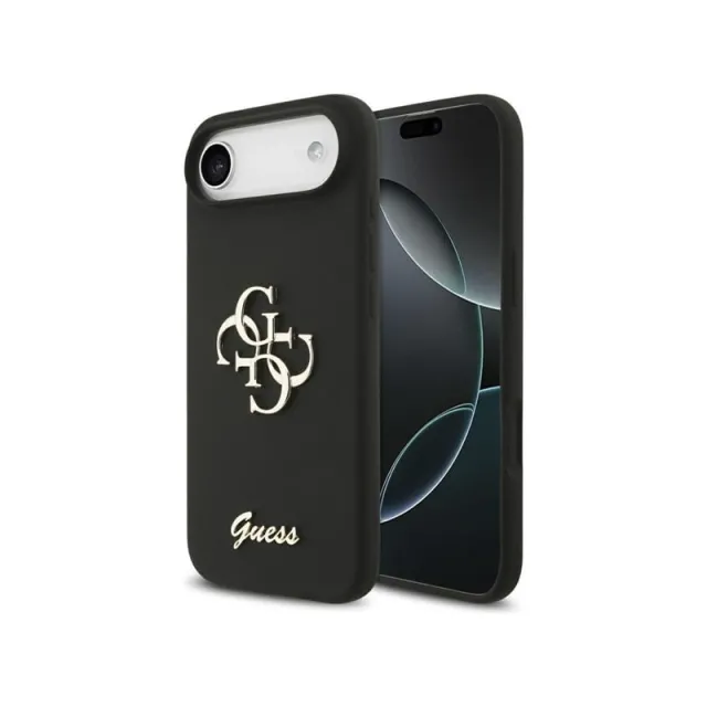 GUESS Silicone Big 4G Script case for iPhone Air - black