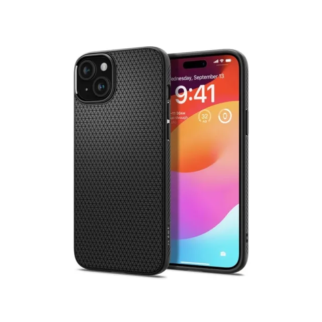 Spigen Liquid Air - matte black - iPhone 15