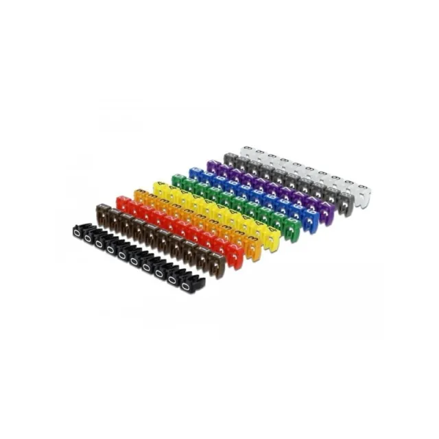 DeLOCK Cable Marker Clips 0-9 Assorted Colours (100-Pack)